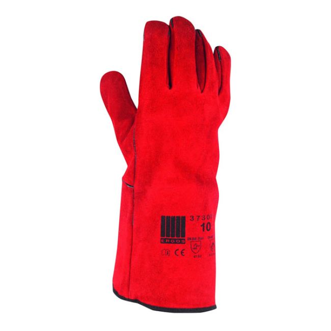 GUANTES SOLDAR 34cm-T10 (14cm), ROJO  - PROMO